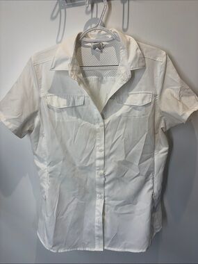 REI Women’s Short-Sleeve White Button-Down Shirt